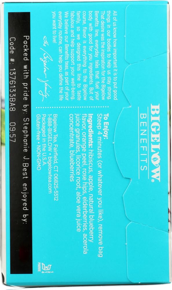 Bigelow, Blueberry And Aloe Tea, 1.31 Ounce