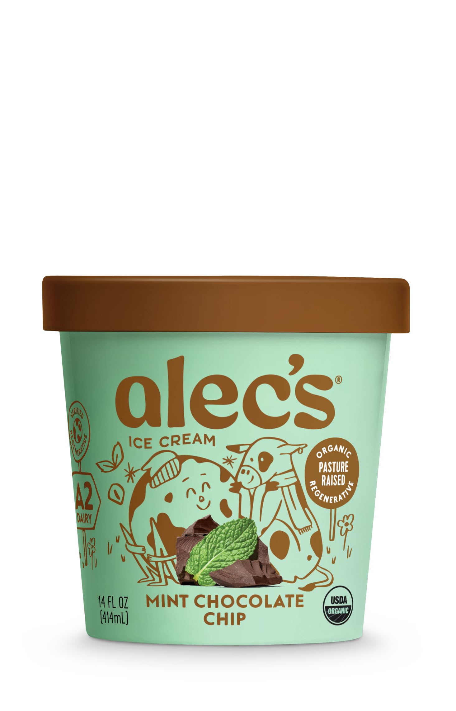 Alecs Mint Chocolate Chip Organic Ice Cream
