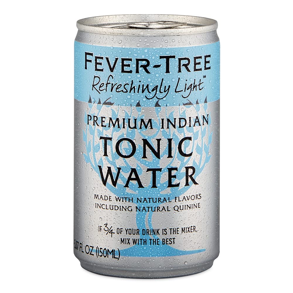 Fever-Tree Refreshingly Light Tonic Water - Premium Quality Mixer - 5.07 Fl Oz Cans - Pack of 24
