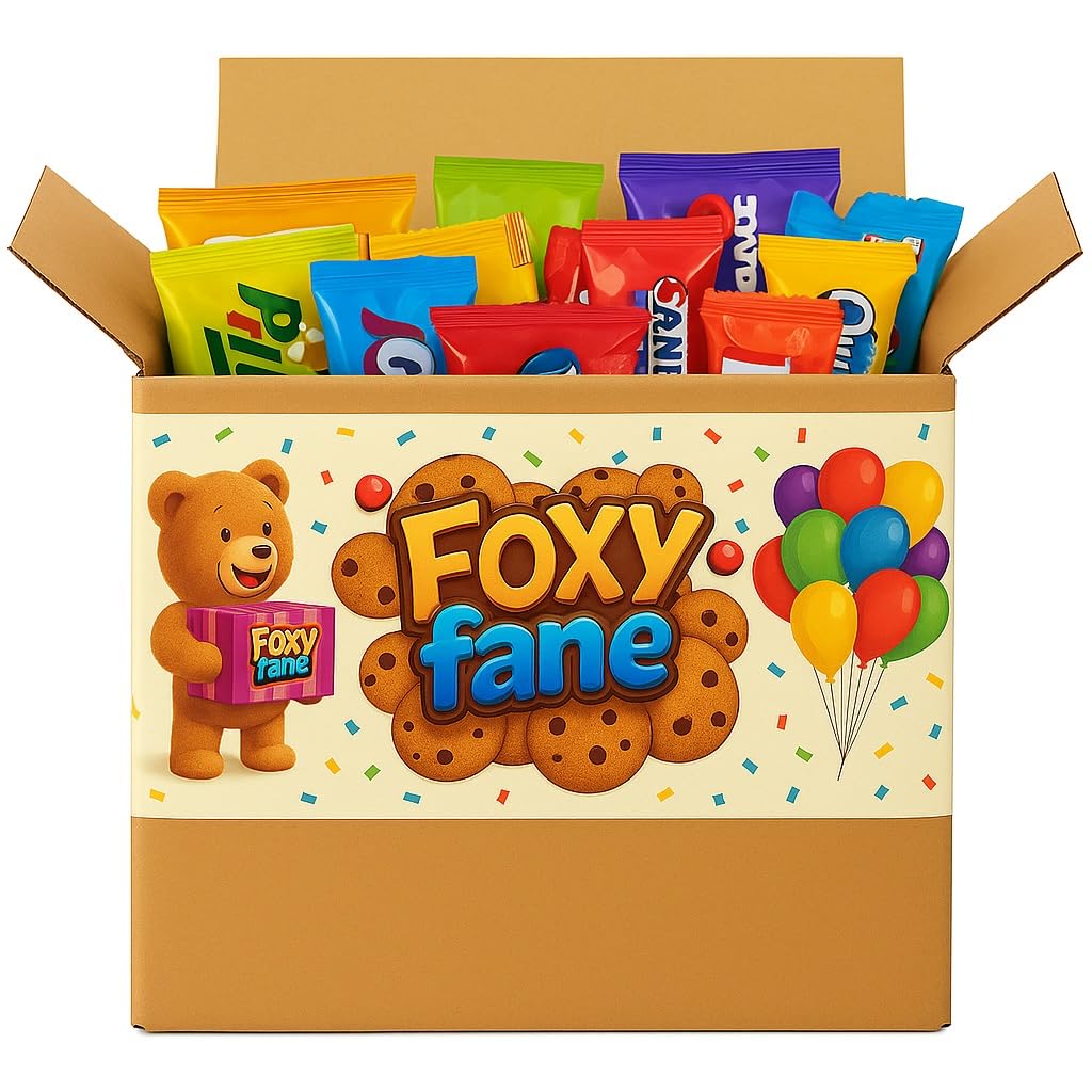 Foxy Fane Gluten-Free Snack Box - 40 Count Holiday Gift Pack with Chips, Nuts, Bars, Popcorn