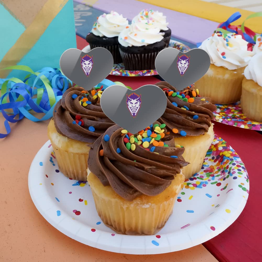 GRAPHICS & MORE Cupcake Picks Set of 6, Acrylic, Heart Design, One Size, Northwestern State University