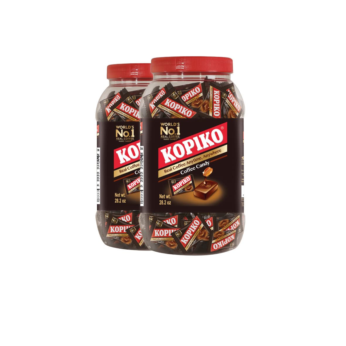 Kopiko Coffee Candy – Hard Candy with Real Coffee Extract – 28.2oz Each, Brown, Pack of 2
