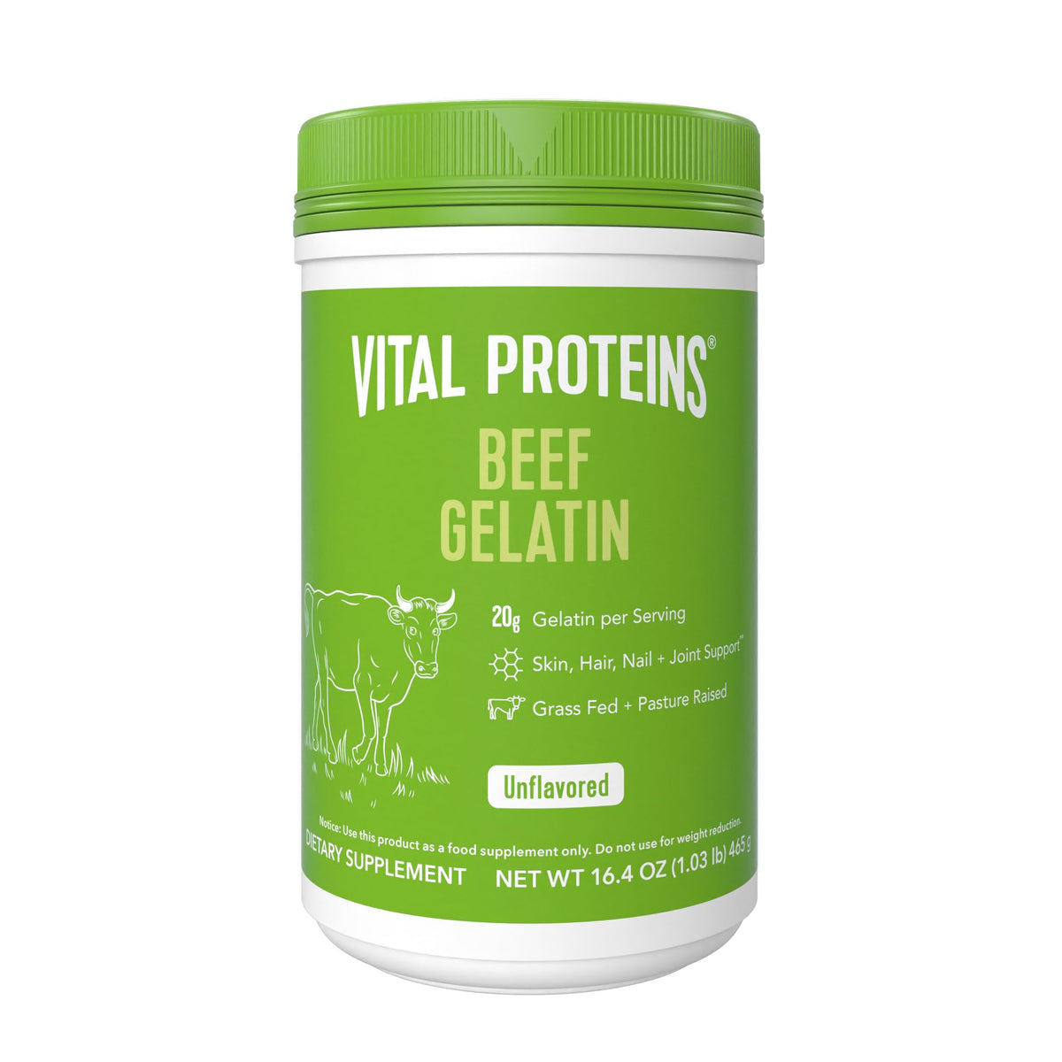 Vital Proteins Beef Gelatin Powder, Grass-Fed, 16 oz, Model BG16W
