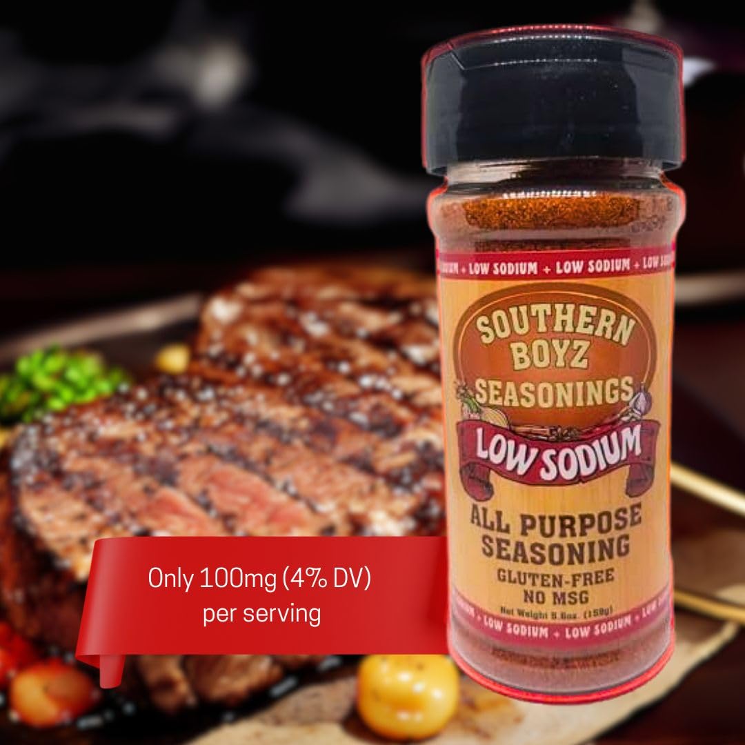 Southern Boyz Low Sodium All Purpose Cajun Creole Seasoning, 5.6 Ounce Shaker (No Msg Blend)