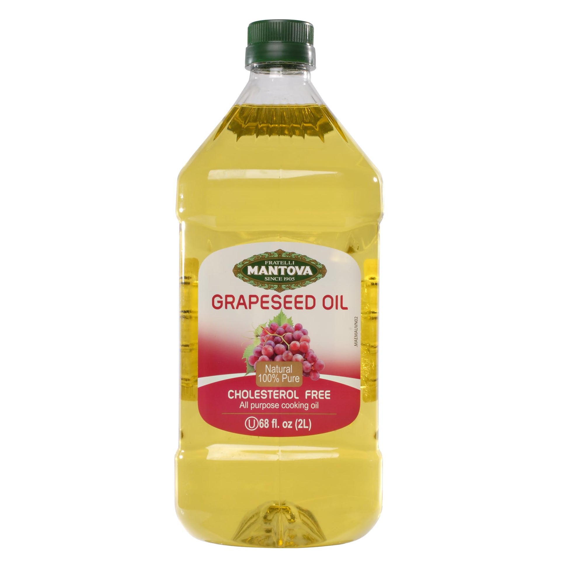 Mantova 100% Pure Grapeseed Oil, 68 oz, Pack of 1, Product of Italy, Keto and Vegan Friendly, Gluten Free