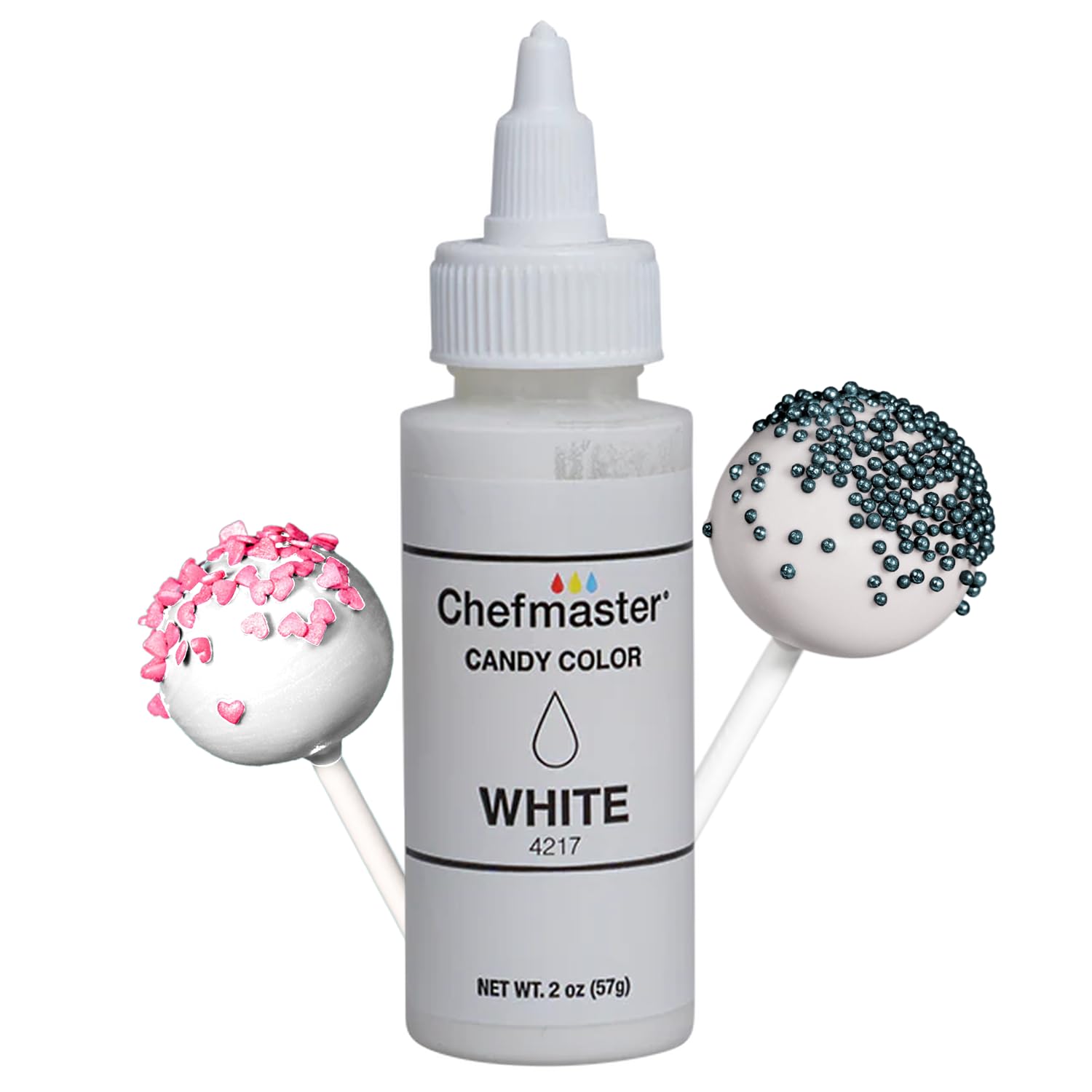 Chefmaster White Candy Color - Oil-Based Professional Dye, 2 oz