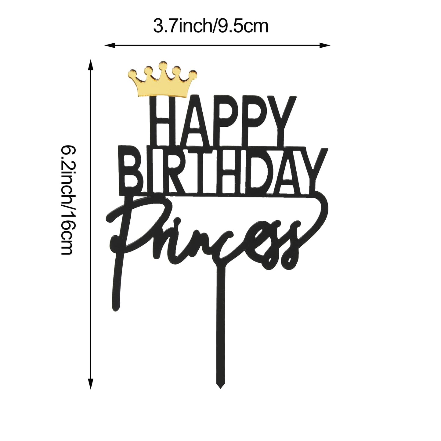 Princess Happy Birthday Cake Topper, Happy Birthday Princess Cake Topper Party Decorations Princess Crown Theme Happy Birthday C