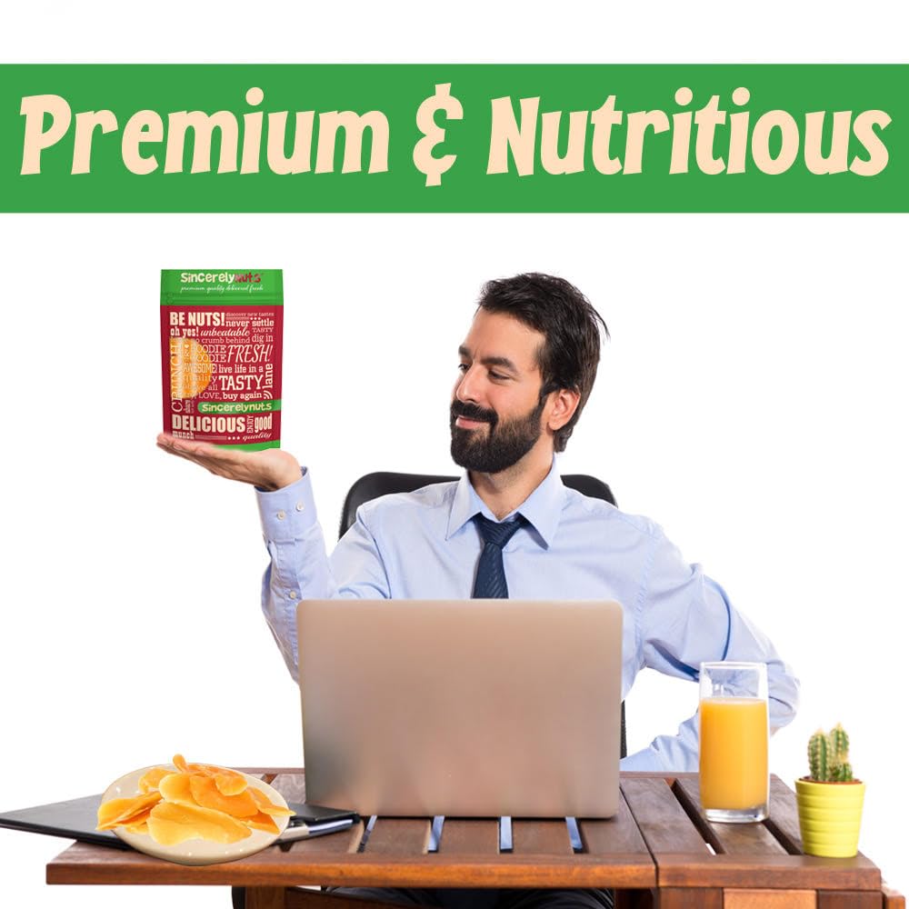 Sincerely Nuts Dried Mango Slices Lightly Sweetened & Unsulfured 1Lb Bag- Antioxidant Rich - Scrumptious Taste - Guaranteed Fres