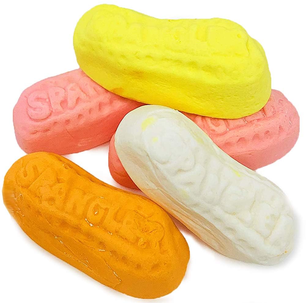 Sarahs Candy Factory 2.5 Lbs Assorted Circus Peanuts Marshmallow | Spangler Retro Candy in Jar, 40 Oz