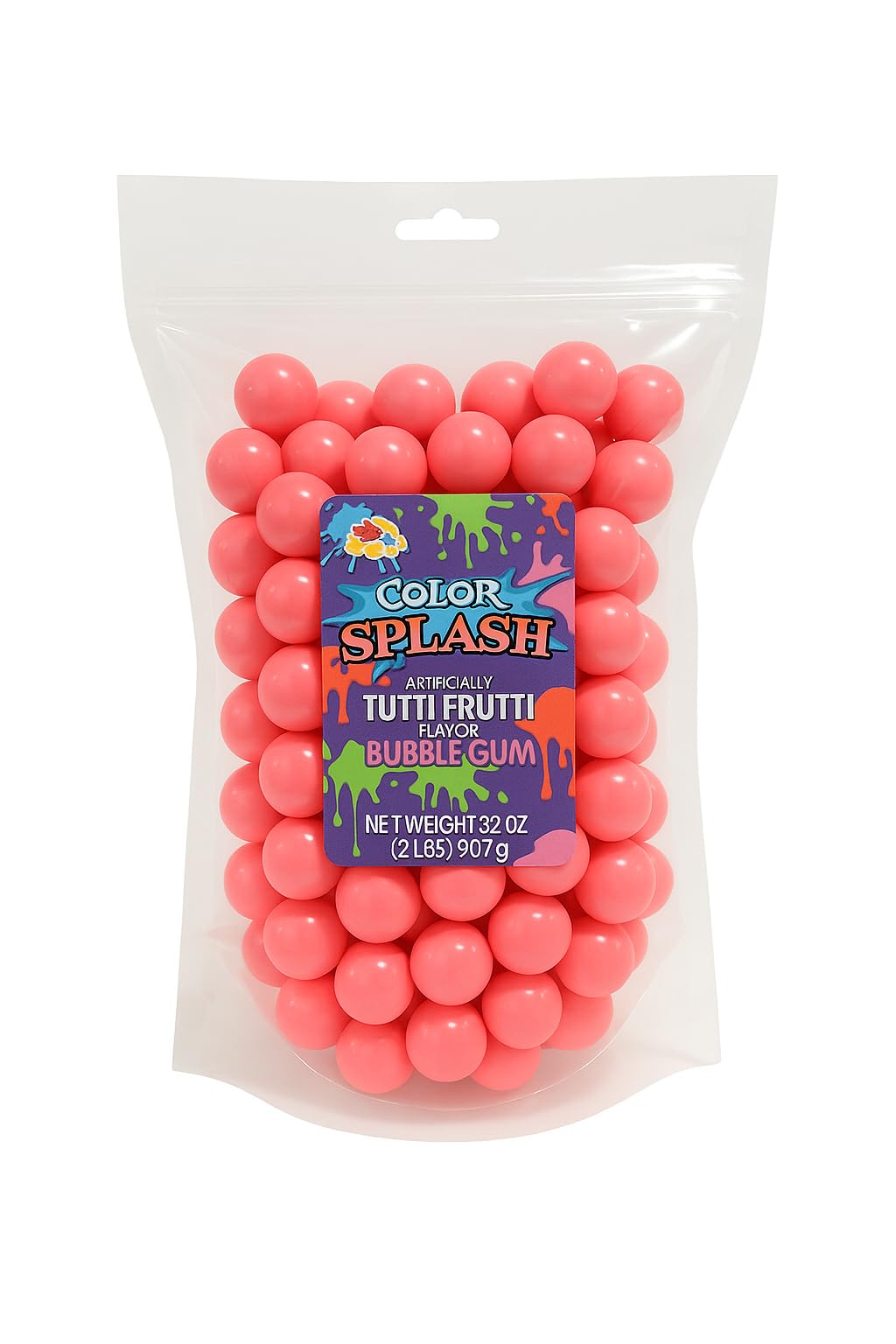 ALBERTS Candy ColorSplash Bubble Gum Balls for Chewing, 1 Inch, Bright Pink, Bubble Gum Flavor, Party, Events, Weddings, 2 Poun