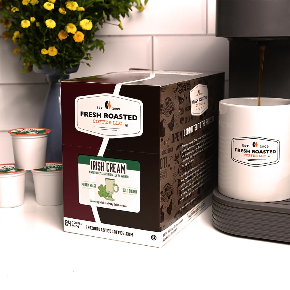 Fresh Roasted Coffee, Irish Cream, Flavored Coffee Pods, 72 Count