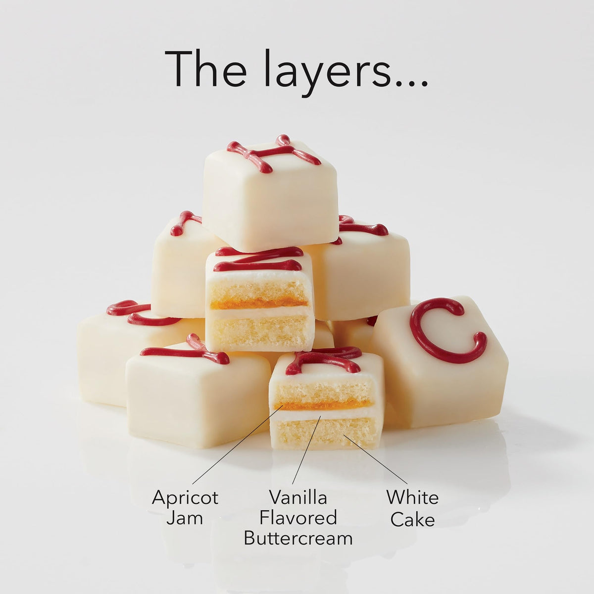 The Swiss Colony I Tried Petits Fours Cakes - Gourmet Cake Assortment With Chocolate, Jam, Layer Cakes - Holiday Dessert Gift For Christmas - (Pack Of 36)