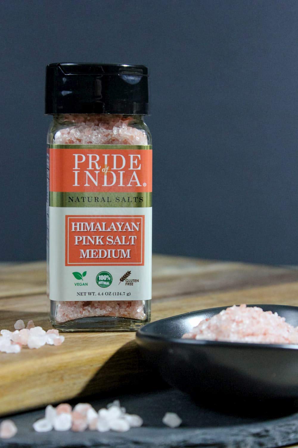 Pride Of India Himalayan Pink Salt - Medium Grind Dual Sifter, 4.2 oz (119.1 gm) - Enriched with 84+ Natural Minerals