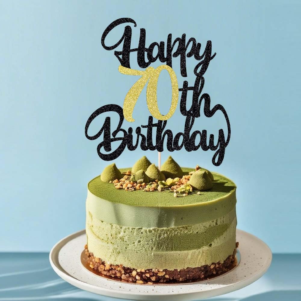 Klionjor 70Th Happy Birthday Cake Topper Happy Birthday Cake Decoration 70Th Birthday Party Decoration Gift Plugin (70)