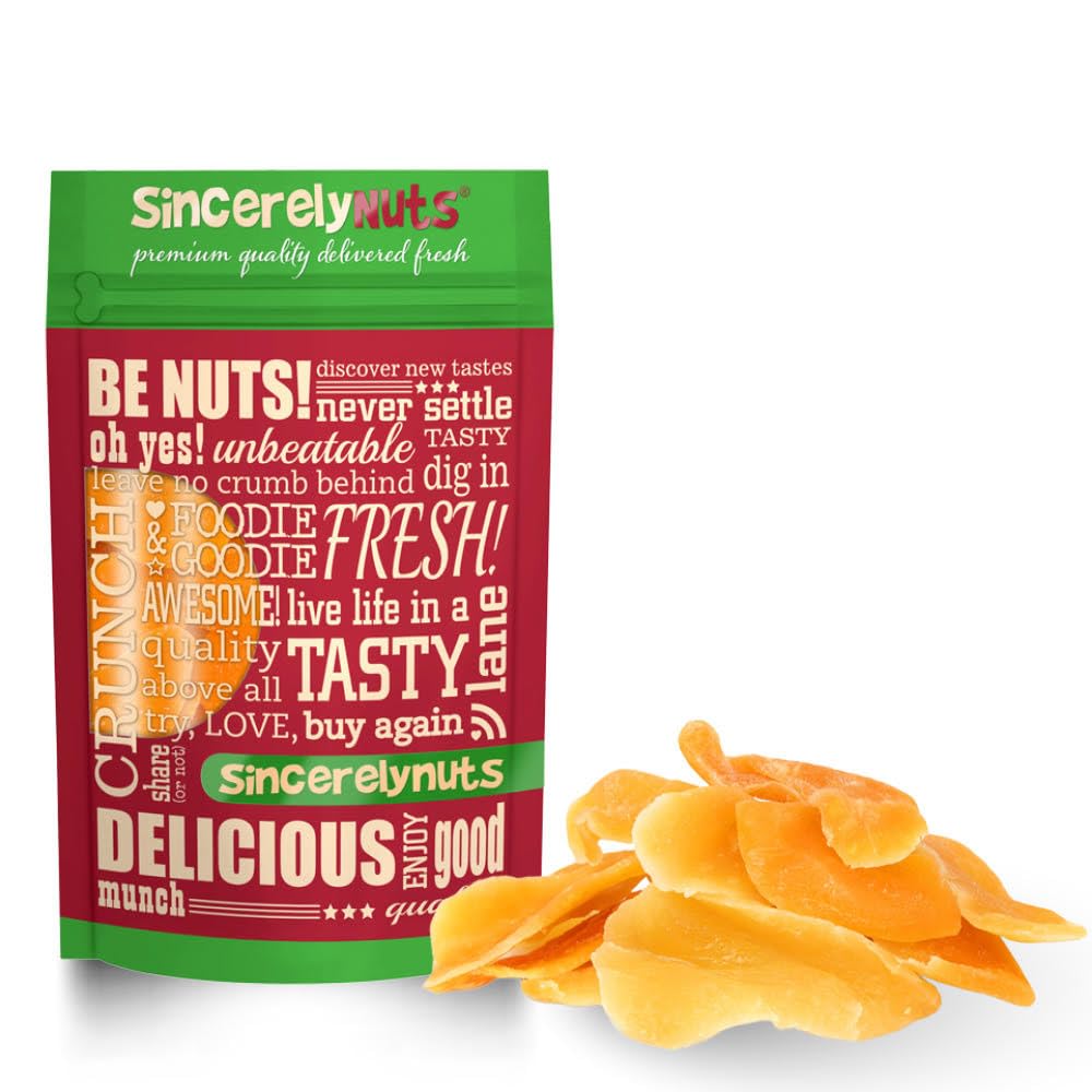 Sincerely Nuts Dried Mango Slices Lightly Sweetened & Unsulfured 1LB Bag- Antioxidant Rich - Scrumptious Taste - Guaranteed Fres