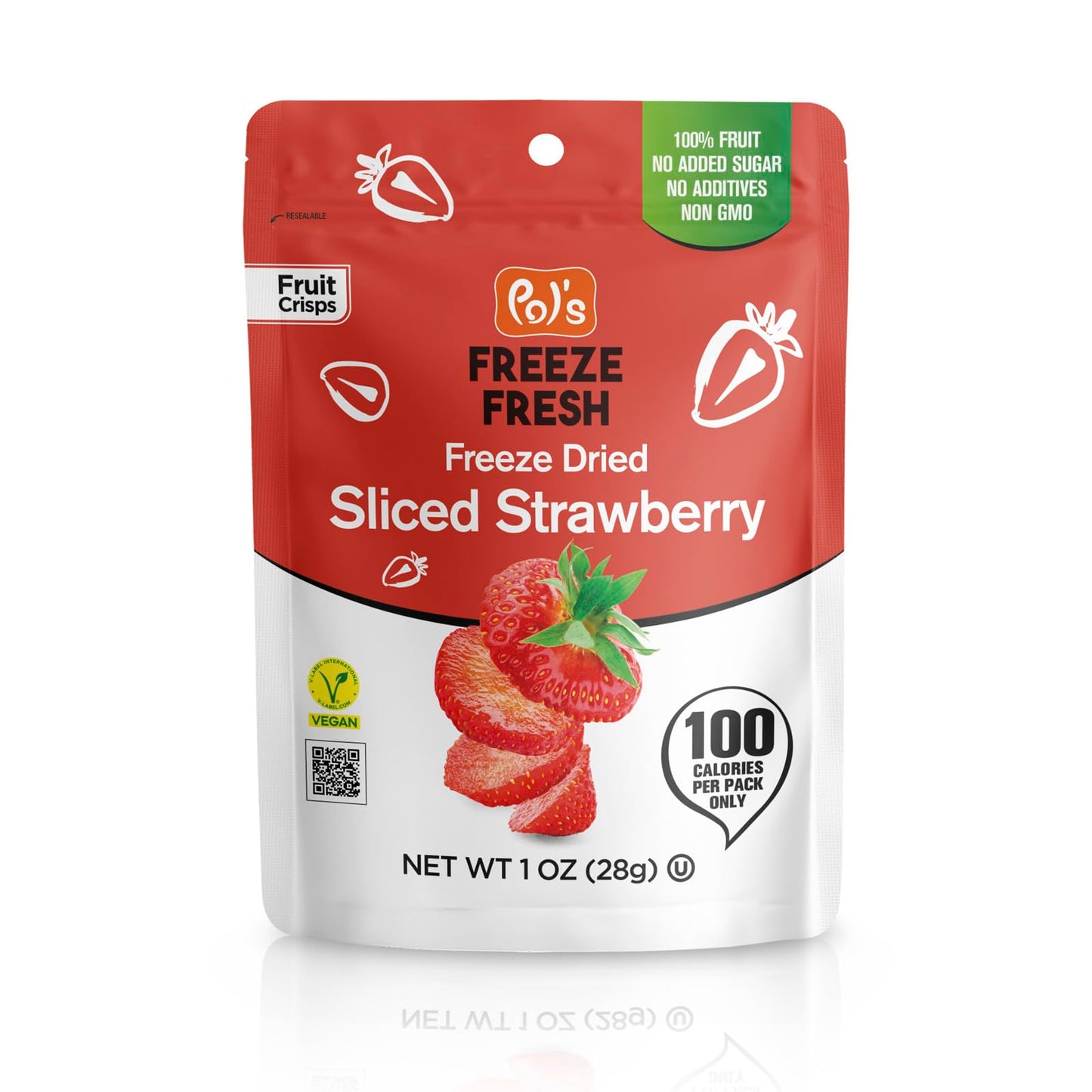 Pols Freeze Fresh - 6 Pack Sliced Freeze-Dried Strawberries (1 Oz Each) - No Added Sugar, Non-GMO, Vegan, Gluten-Free Single-Ser