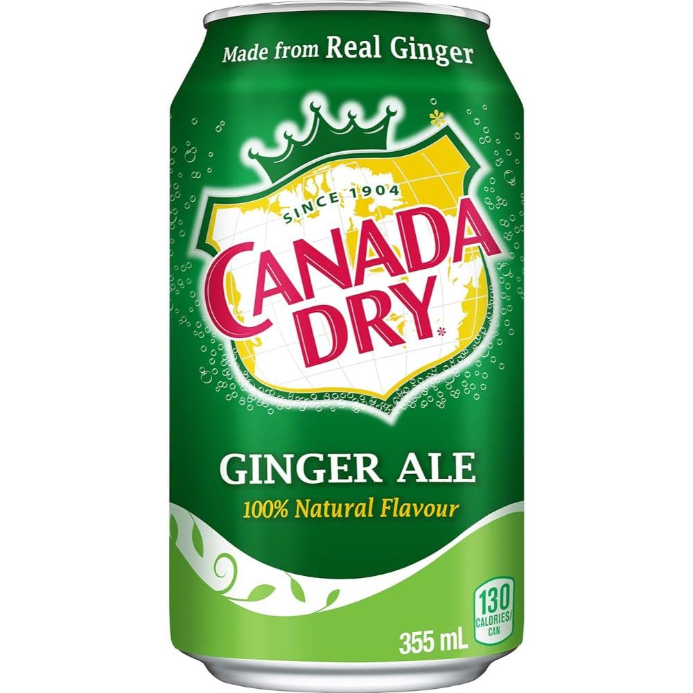Canada Dry Ginger Ale, 12 Count, 355 ml Cans, Pack of 12, Refreshing Soft Drink