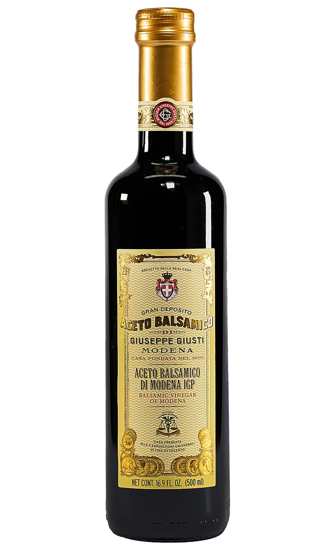 Giusti Balsamic Vinegar of Modena IGP – Authentic Italian Aceto Balsamico di Modena IGP, Made in Italy, Perfect for Marinades, Vinaigrettes & Sauces – 16.9 fl oz (500 ml) - Pack of 1