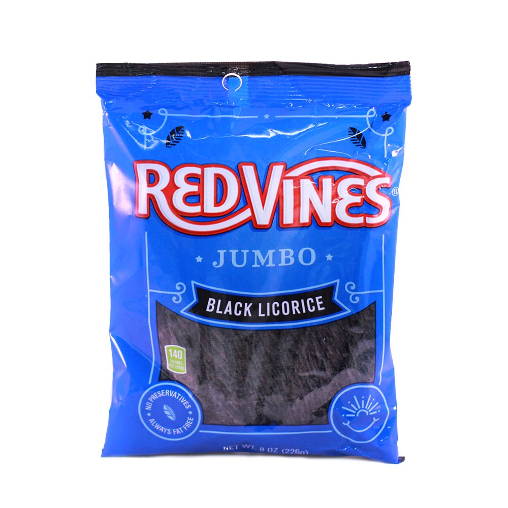 Red Vines Black Jumbo Licorice Twists 8Oz Bag (12 Pack)