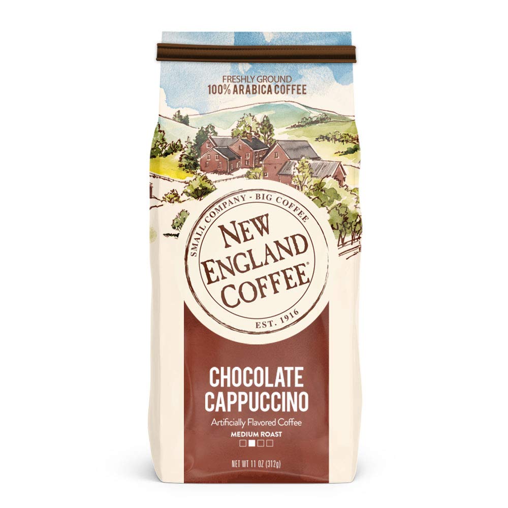 New England Coffee Chocolate Cappuccino Medium Roast Ground Coffee, 11Oz Bag (Pack Of 1)