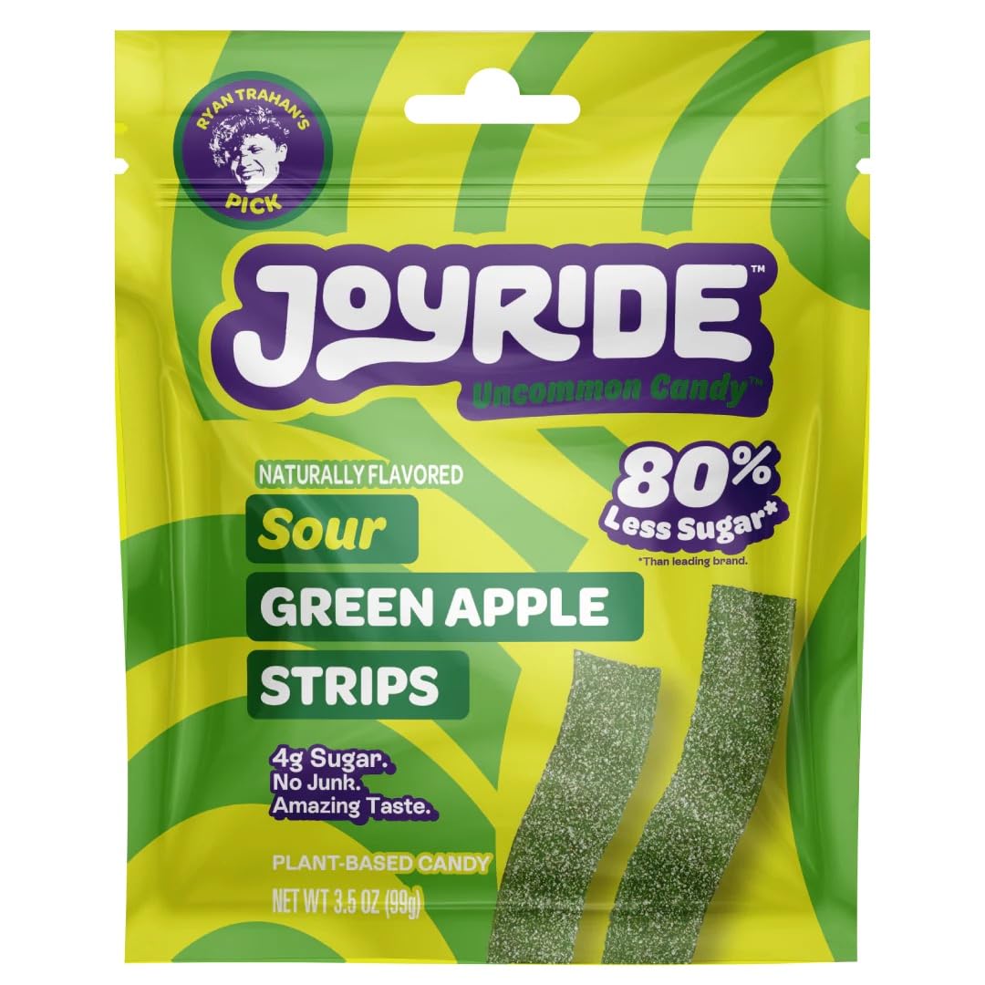 Joyride Sweets Candy Joyride Sour Candy Strips - 3.5oz-Gummy Candy, Candy Strips, Sour Candy, 80% Less Sugar, Plant-Based, Vegan