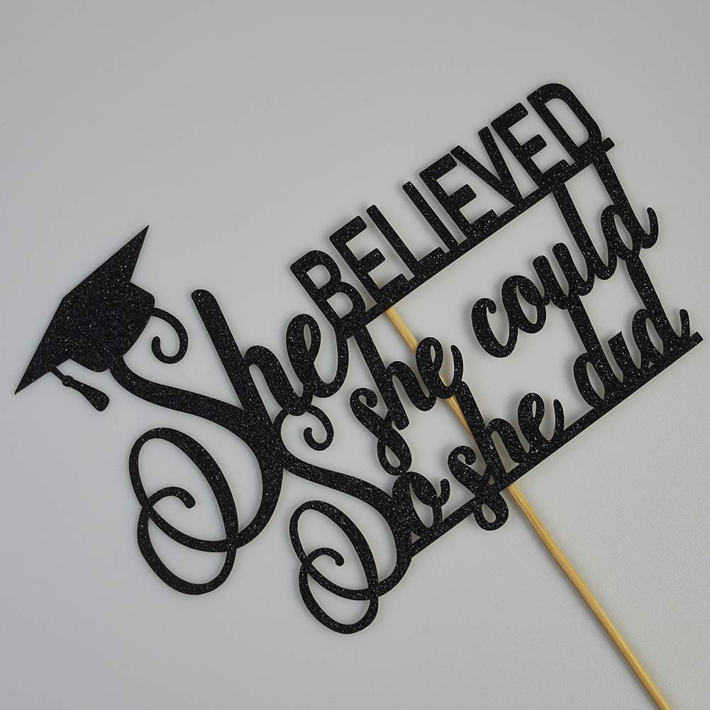Graduation 2024 Cake Topper, She Did It Cake Sign, Congrats Grad Party Decorations, Black