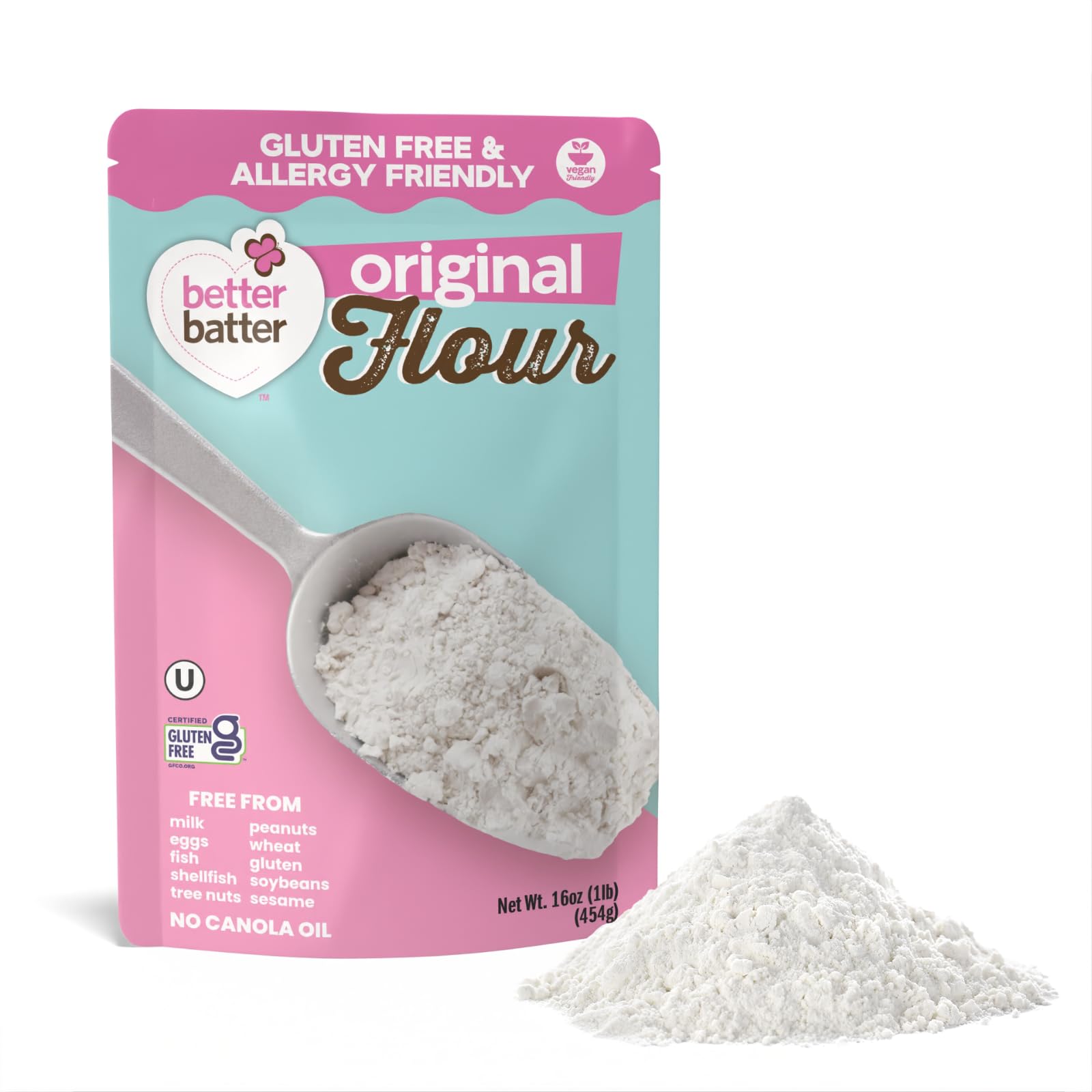 Better Batter Original Blend Multipurpose Certified Gluten-Free Flour, Top 9 Allergen Free, Cup for Cup Baking Alternative to Or