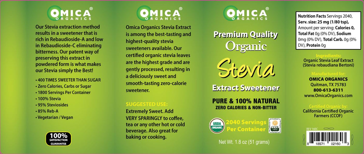 Omica Organics Stevia Extract Sweetener Powder (1.7 oz)