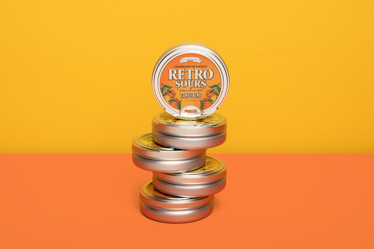 Retro Sours | Hard Tangy Candy | Brought To You By Iconic Candy (8, Tangerine)