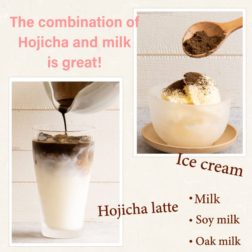 ORGANIC Hojicha Roasted Green Tea Powder [100g/3.5oz] enhanced culinary grade from Shizuoka Japan | Japanese Tea KIMIKURA