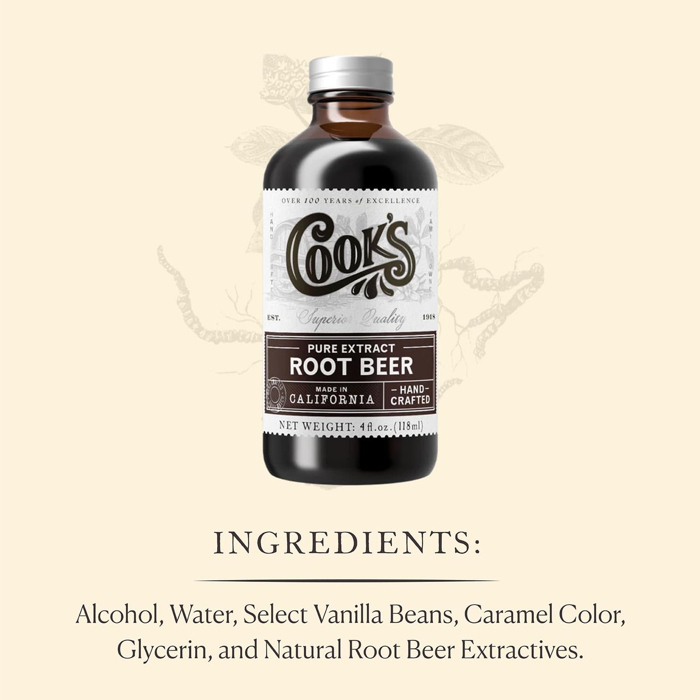 COOKS Root malt-inspired Extract Flavoring, 4 Fl Oz, Ideal for Root malt-inspired Making and Baking