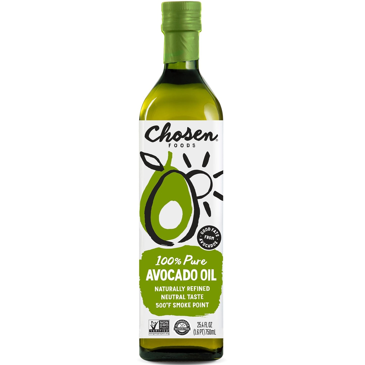 Chosen Foods 100% Pure Avocado Oil, Keto and Paleo Diet Friendly, Kosher Oil for Baking, High-Heat Cooking, Frying, Homemade Sau