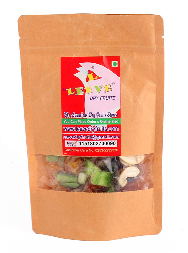 Leeve Dry Fruits Oraganic Mix Nuturitious Mixed Fruits Cutting & Dried Fruits Super Healthy Combo Snack 200 Grams