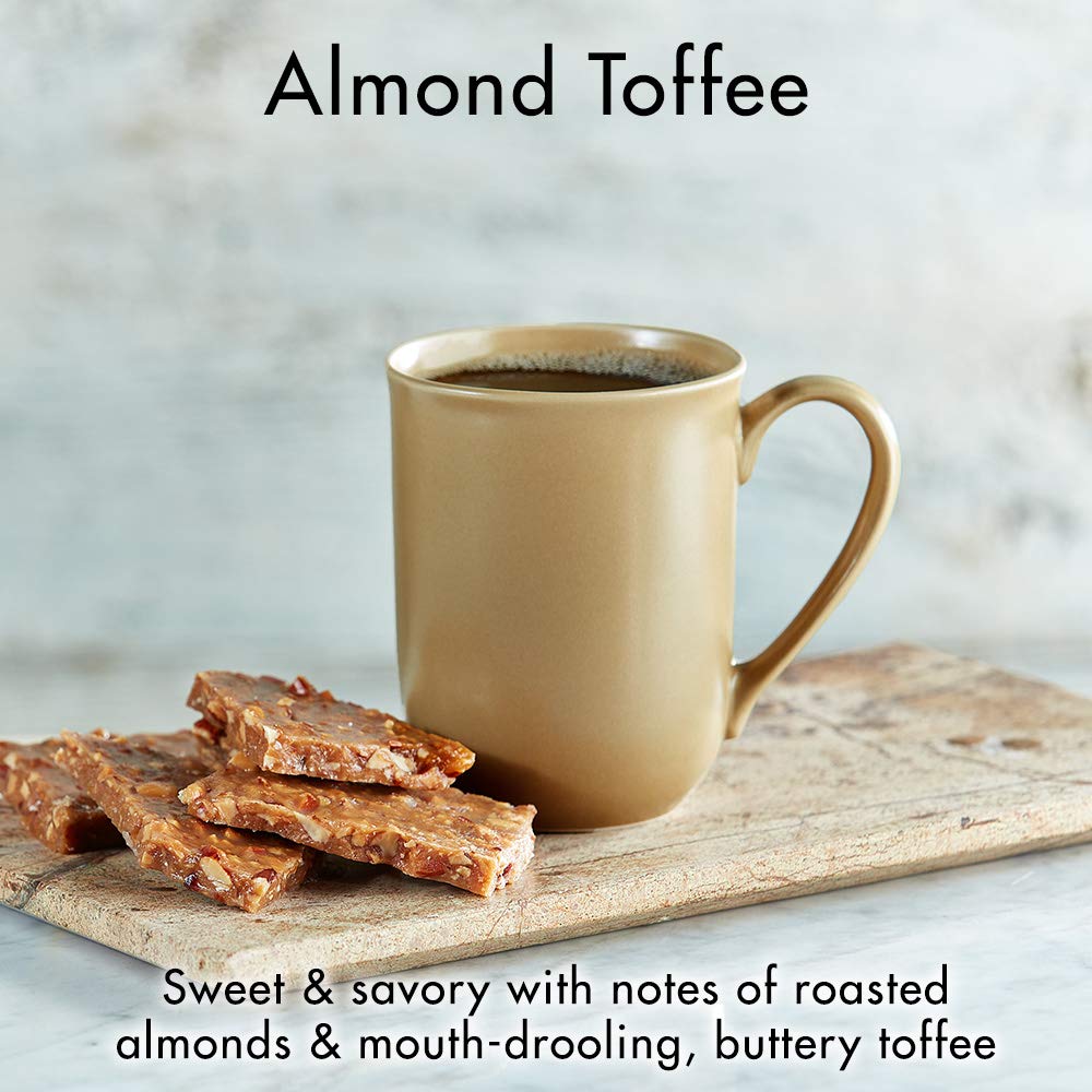 Door County Coffee Almond Toffee Flavored Ground - 10 Oz Bag | Flavored Ground Medium Roast - 100% Specialty Arabica - Flavored Gourmet - Almond Toffee