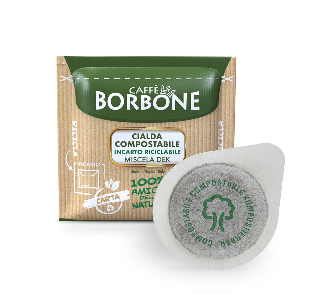 Caffè Borbone Espresso Pods, Green Blend, Decaffeinated, Medium Roast, 50 Count