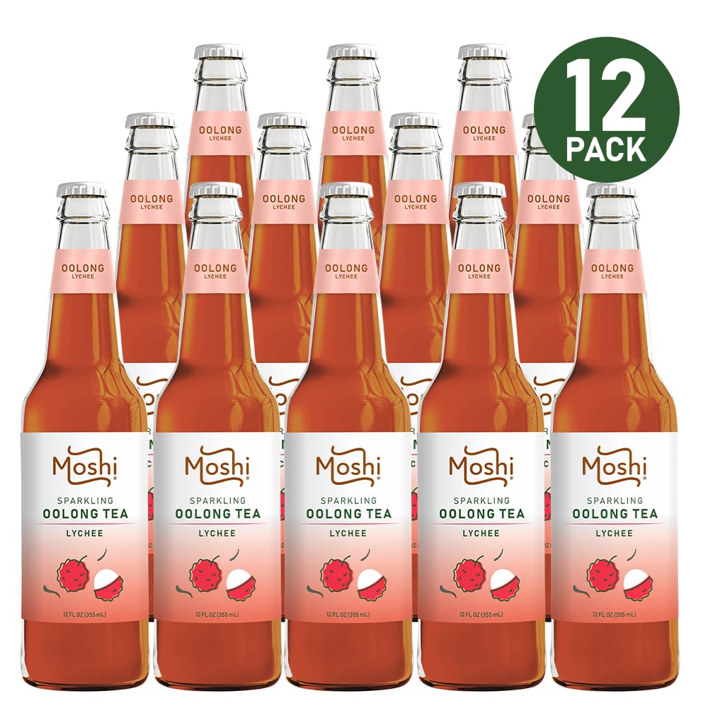 Moshi Sparkling Drinks - Lychee Oolong Tea - 12 Bottles