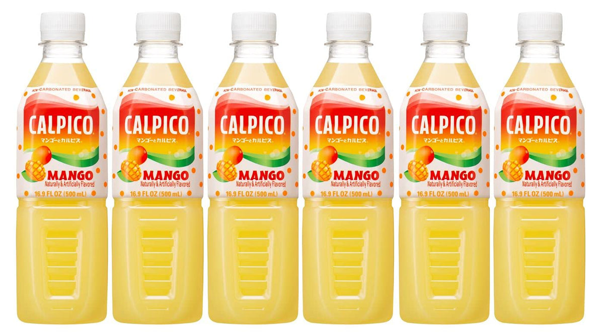 CALPICO Smooth, Creamy & Refreshing Non-Carbonated Beverage, Sweet and Tangy, Japanese Lactic Acid Drink 16.9 Fl oz (Pack of 6)