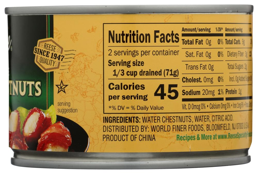 Reese Whole Water Chestnuts 8 Oz (Pack Of 3)