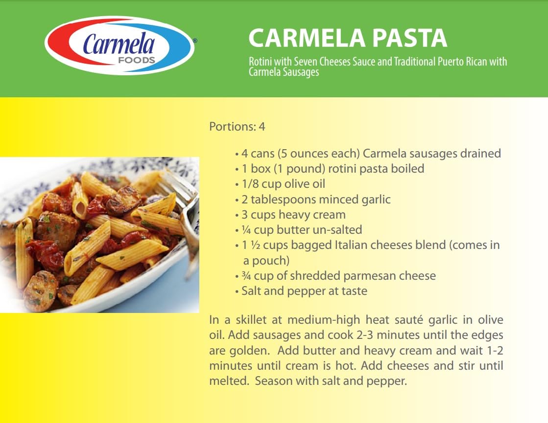 Carmela Chicken Sausage And Bouillon, Natural Smoke Flavor, 5 Oz (Pack Of 16)