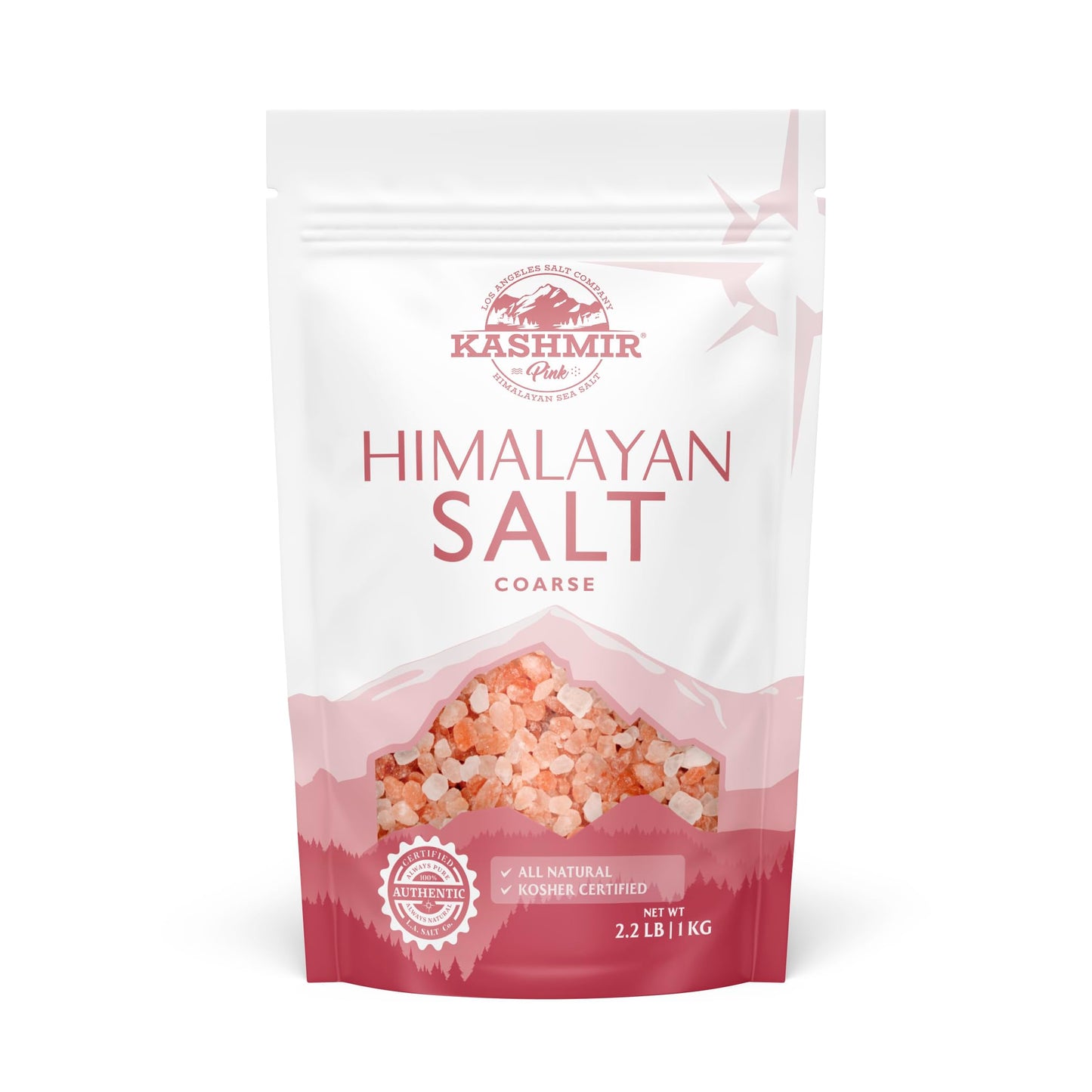 LA SALT CO Coarse Pink Himalayan Salt, 35.2 Ounce, Pure Food Grade, Vegan, Non-GMO, Kosher, 84 Trace Minerals