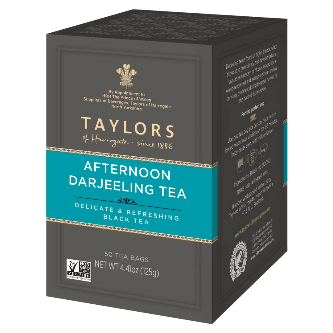 Taylors of Harrogate Afternoon Darjeeling Tea, 50 Teabags, Model TOHAD50, 50 Count