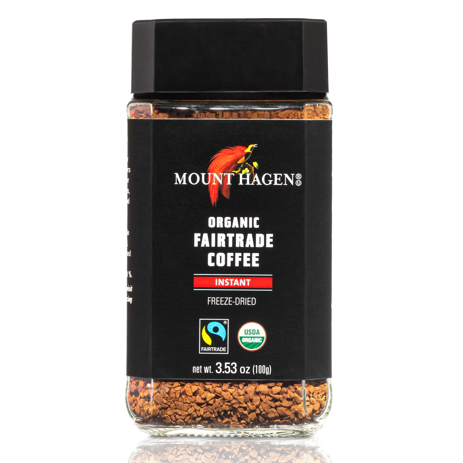 Mount Hagen 3.53oz Organic Freeze Dried Instant Coffee | Eco-friendly, Fair-Trade Coffee Made From Organic Medium Roast Arabica 