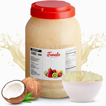 New Fanale Coconut Jelly Topping Nata De Coco For Boba Tea | Ice Cream | Yogurt | Smoothie | Milk Tea | Desserts Coconut, 8.3 Po