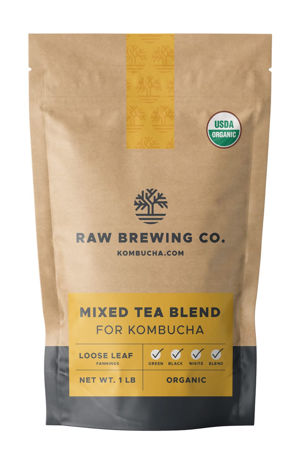 Raw Brewing Company Organic Loose Leaf Tea - Kombucha Brewing Blends, 8 Ounce, Makes up to 25 Gallons