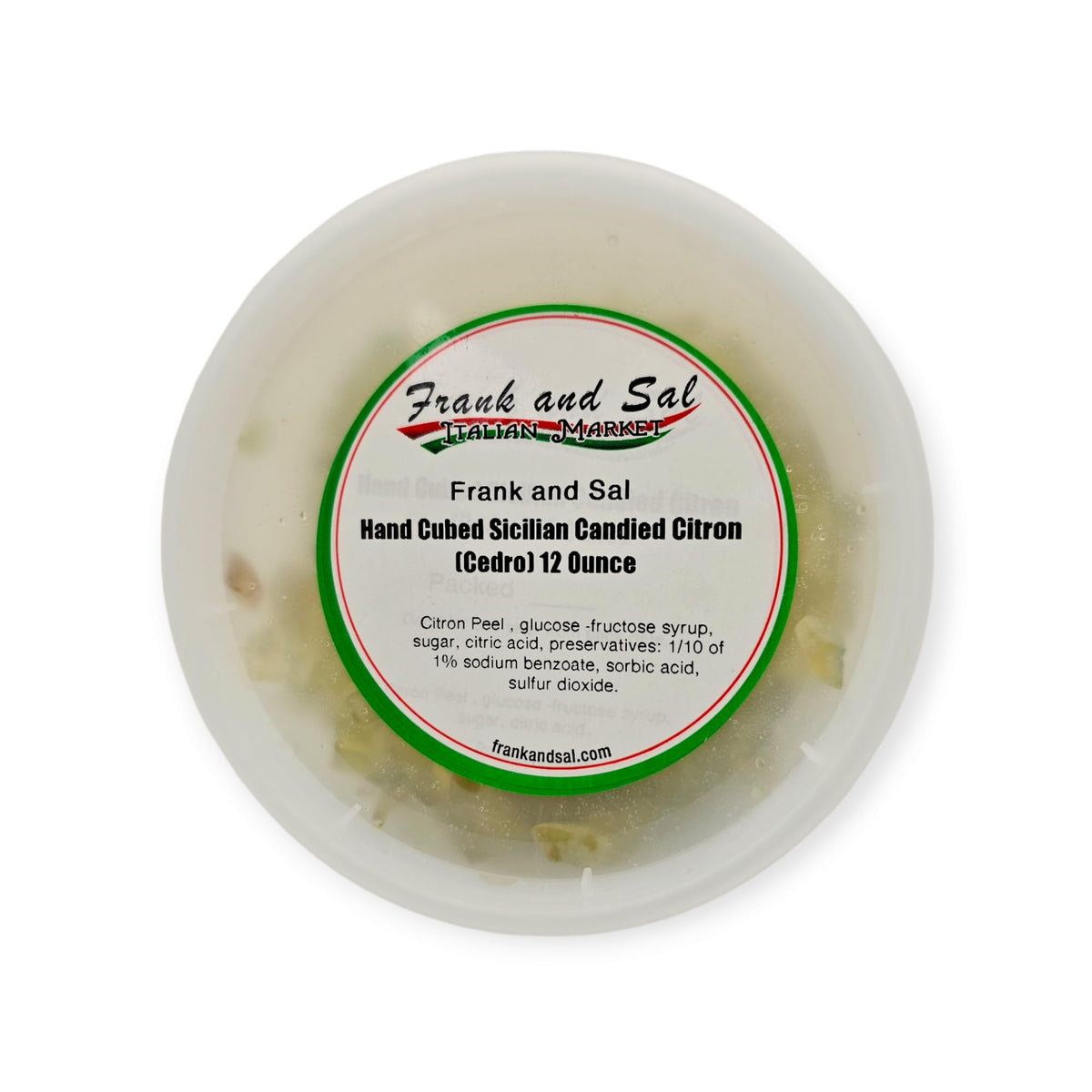 Frank and Sal Italian Market Hand Cubed Sicilian Candied Citron, 12 Ounce Container