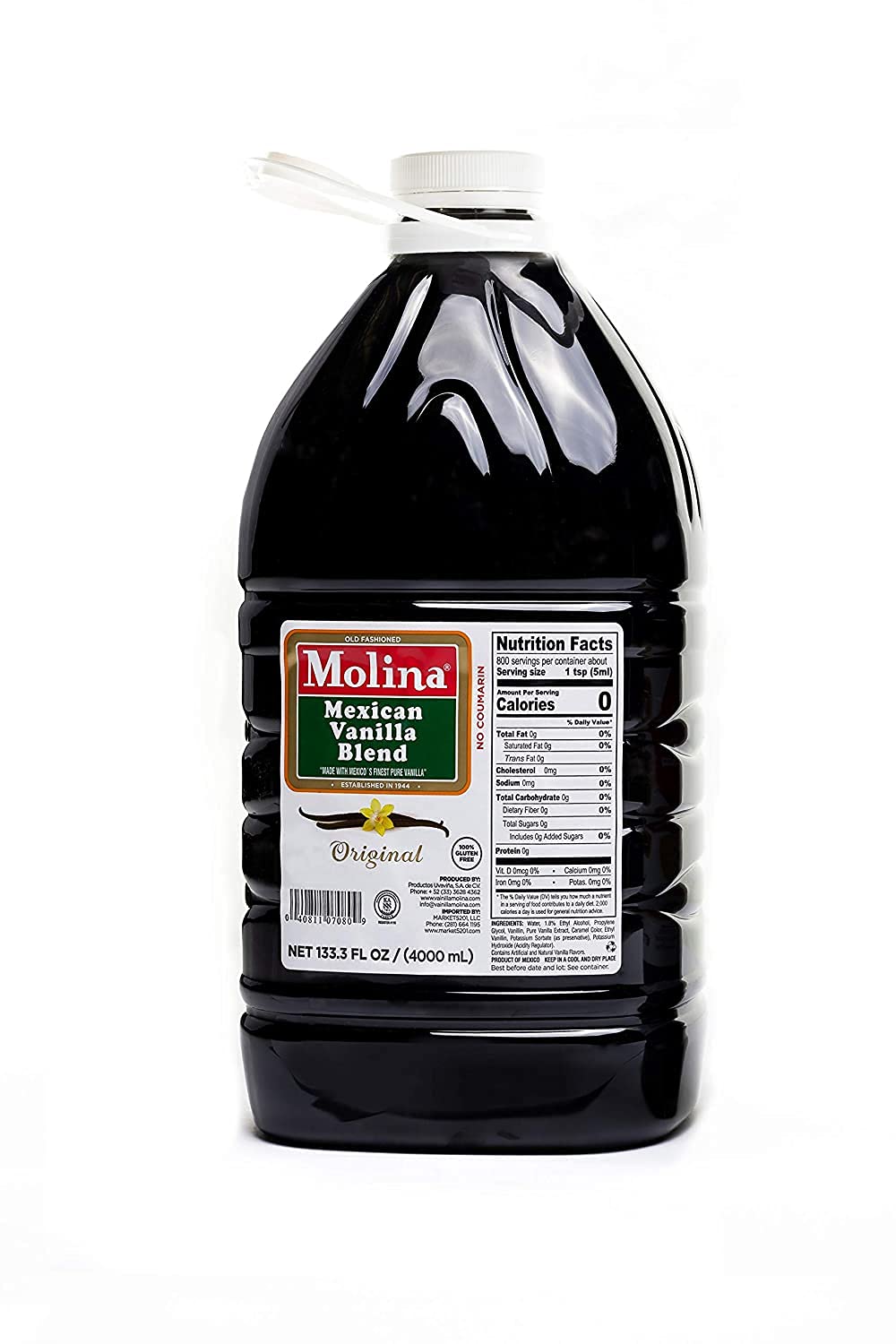 Molina Vanilla - Mexican Vanilla 133.3 Fl Oz / 4000 Ml