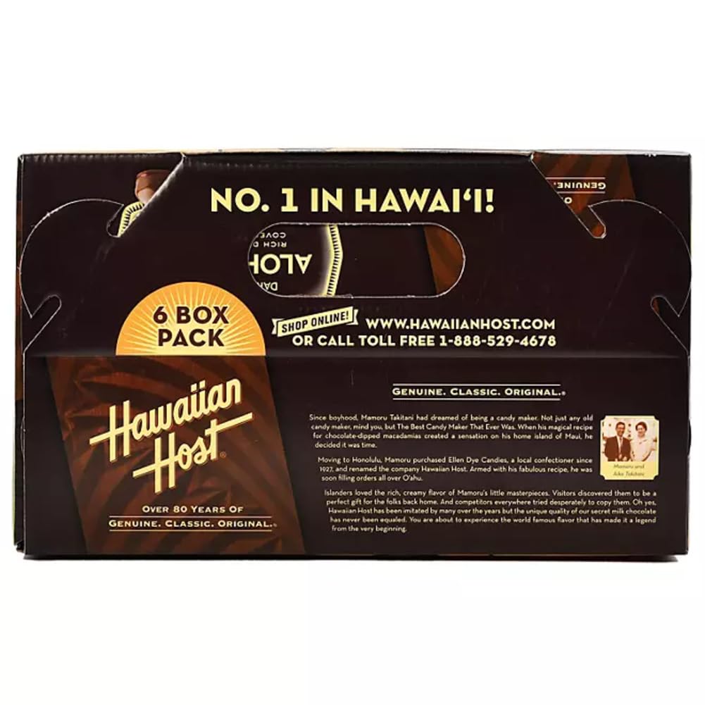 Dark Chocolate Covered Macadamia Nuts By Hawaiian Host, 5 Box Tote - 5 Ounces