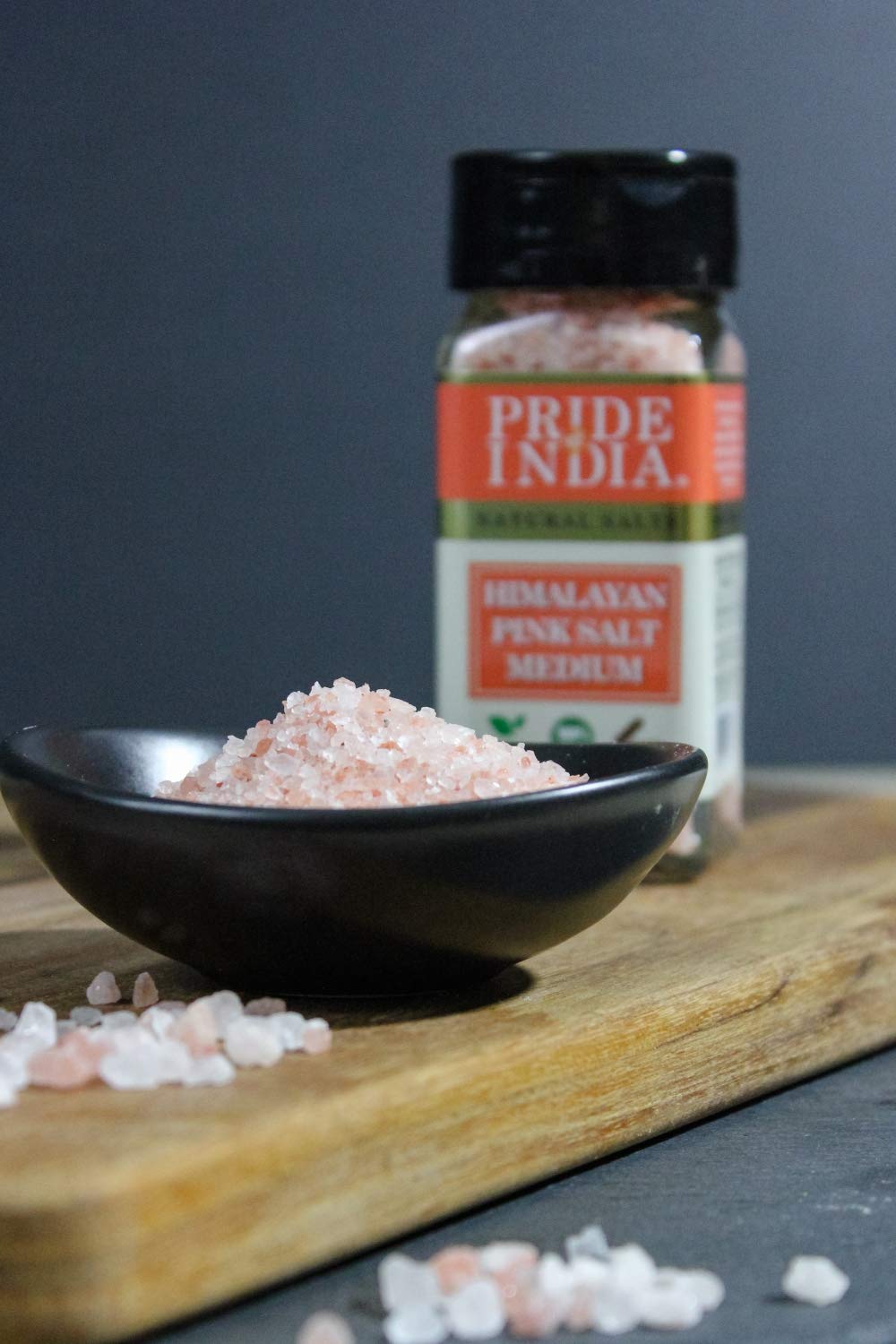 Pride Of India Himalayan Pink Salt - Medium Grind Dual Sifter, 4.2 oz (119.1 gm) - Enriched with 84+ Natural Minerals