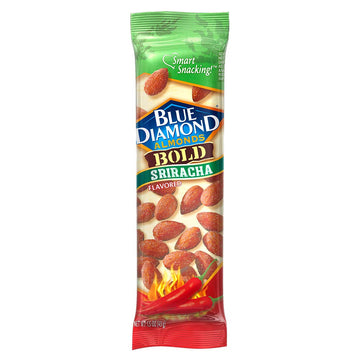 Blue Diamond Almonds, Bold Sriracha Flavored Snack Nuts, Single Serve Bags (1.5 Oz. Tubes, Pack Of 12)