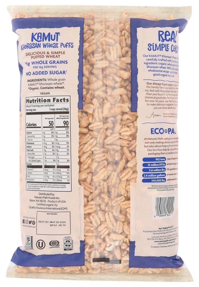 Natures Path Organic Kamut Puffs Cereal, 6 oz (Pack of 2)